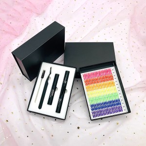 colorful lash clusters